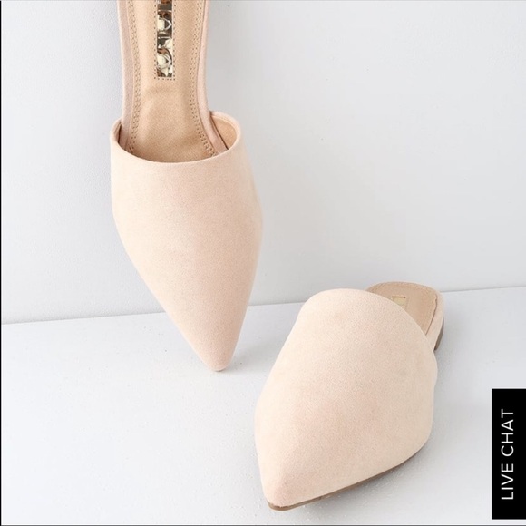 beige mules flat